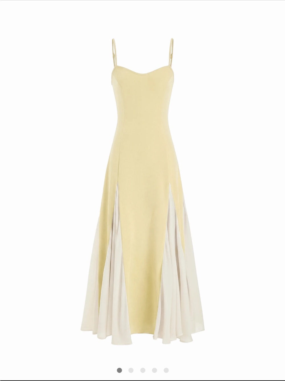 NWT Cider Pale Yellow and White Paneled Maxi Dress